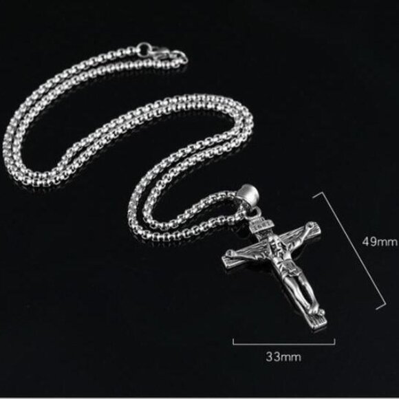 "Classic Jesus Christian cross pendant necklace for women/men, N90201P201 - Picture 4 of 6